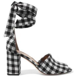 Sam Edelman Odele Black & White Gingham Plaid Strappy Heel Sandals 7.5